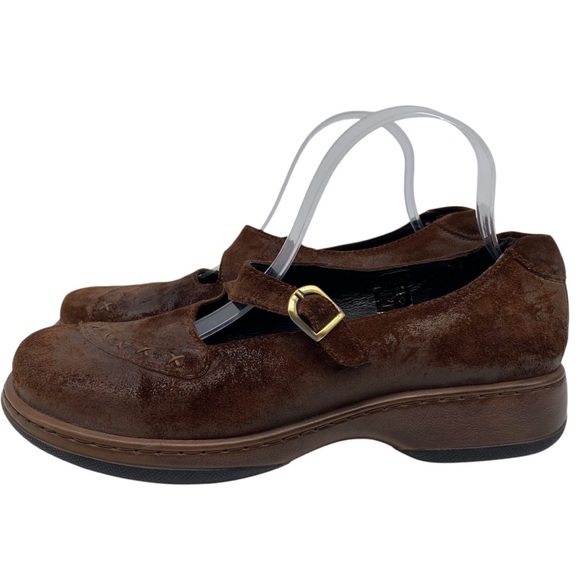 Dansko Womens Shoes Fran Mary Jane Loafers 10.5 Brown Burnished Leather Comfort - Picture 2 of 15